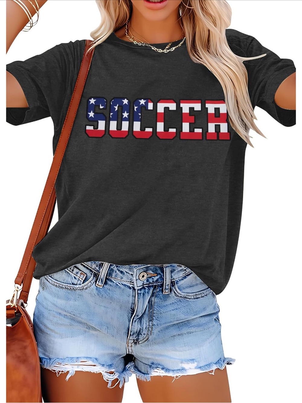 Black 'Soccer' Graphic Short Sleeve Tee